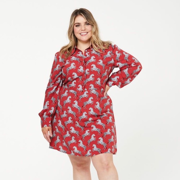 Red Zebra Print Dress by Joanie Discontinued & Rare ISO SZ US10 UK14 - Picture 3 of 7